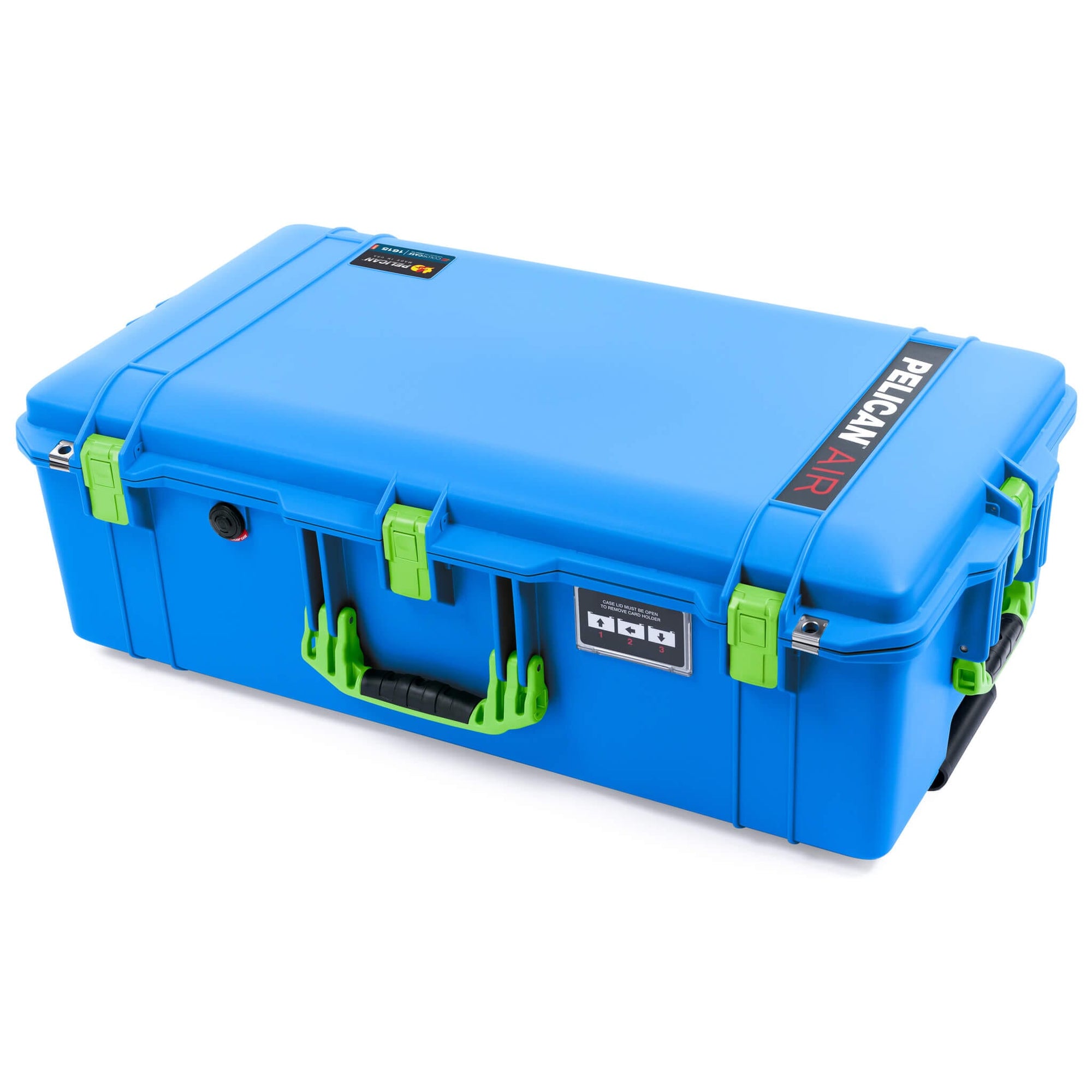 Pelican 1615 Air Case, Electric Blue with Lime Green Handles & Latches ColorCase 