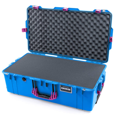 Pelican 1615 Air Case, Electric Blue with Magenta Handles & Latches Pick & Pluck Foam with Convoluted Lid Foam ColorCase 016150-0001-120-401