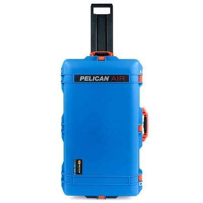 Pelican 1615 Air Case, Electric Blue with Orange Handles, Latches & Trolley ColorCase