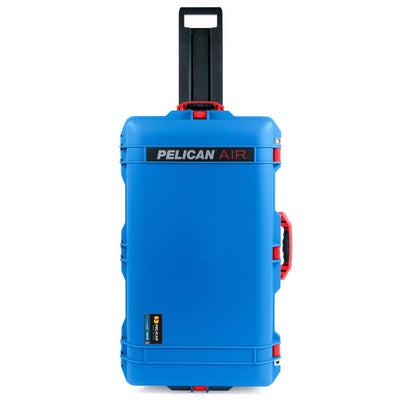 Pelican 1615 Air Case, Electric Blue with Red Handles, Latches & Trolley ColorCase