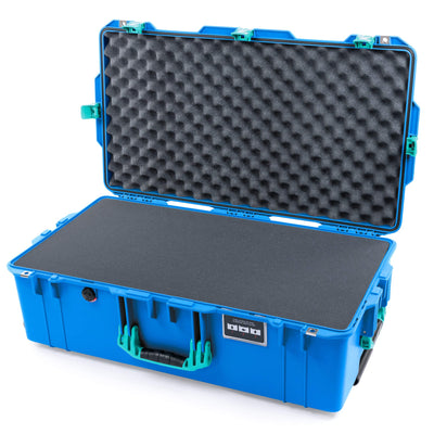 Pelican 1615 Air Case, Electric Blue with Teal Handles & Latches Pick & Pluck Foam with Convoluted Lid Foam ColorCase 016150-0001-120-591