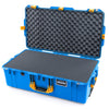 Pelican 1615 Air Case, Electric Blue with Yellow Handles & Latches Pick & Pluck Foam with Convoluted Lid Foam ColorCase 016150-0001-120-301