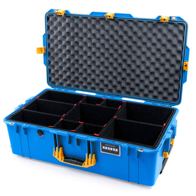 Pelican 1615 Air Case, Electric Blue with Yellow Handles & Latches TrekPak Divider System with Convoluted Lid Foam ColorCase 016150-0020-120-301