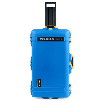 Pelican 1615 Air Case, Electric Blue with Yellow Handles, Latches & Trolley ColorCase