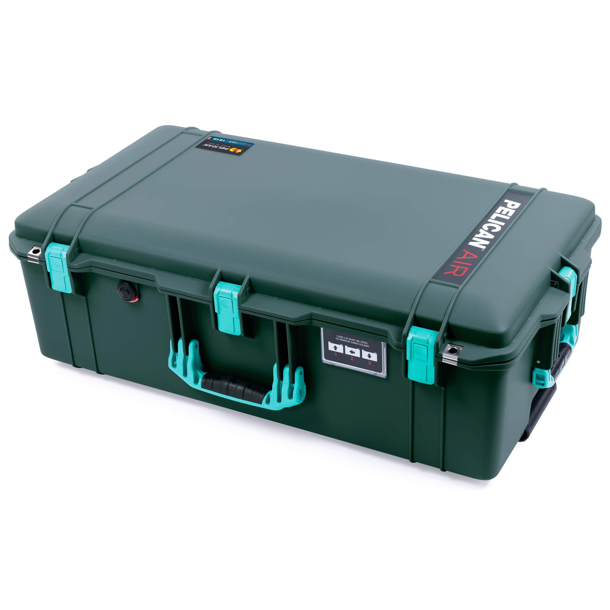 Pelican 1615 Air Case, Trekking Green with Teal Handles & Latches