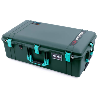 Pelican 1615 Air Case, Trekking Green with Teal Handles, Latches & Trolley ColorCase