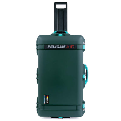 Pelican 1615 Air Case, Trekking Green with Teal Handles, Latches & Trolley ColorCase