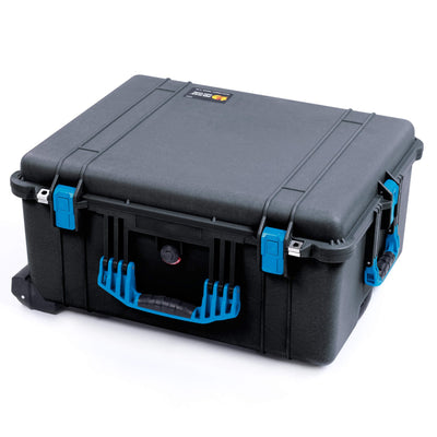 Pelican 1620 Case, Black with Blue Handles & Push-Button Latches ColorCase