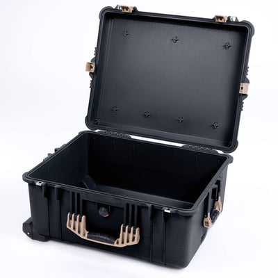 Pelican 1620 Case, Black with Desert Tan Handles & Push-Button Latches None (Case Only) ColorCase 016200-0000-110-311