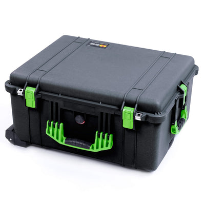 Pelican 1620 Case, Black with Lime Green Handles & Push-Button Latches ColorCase