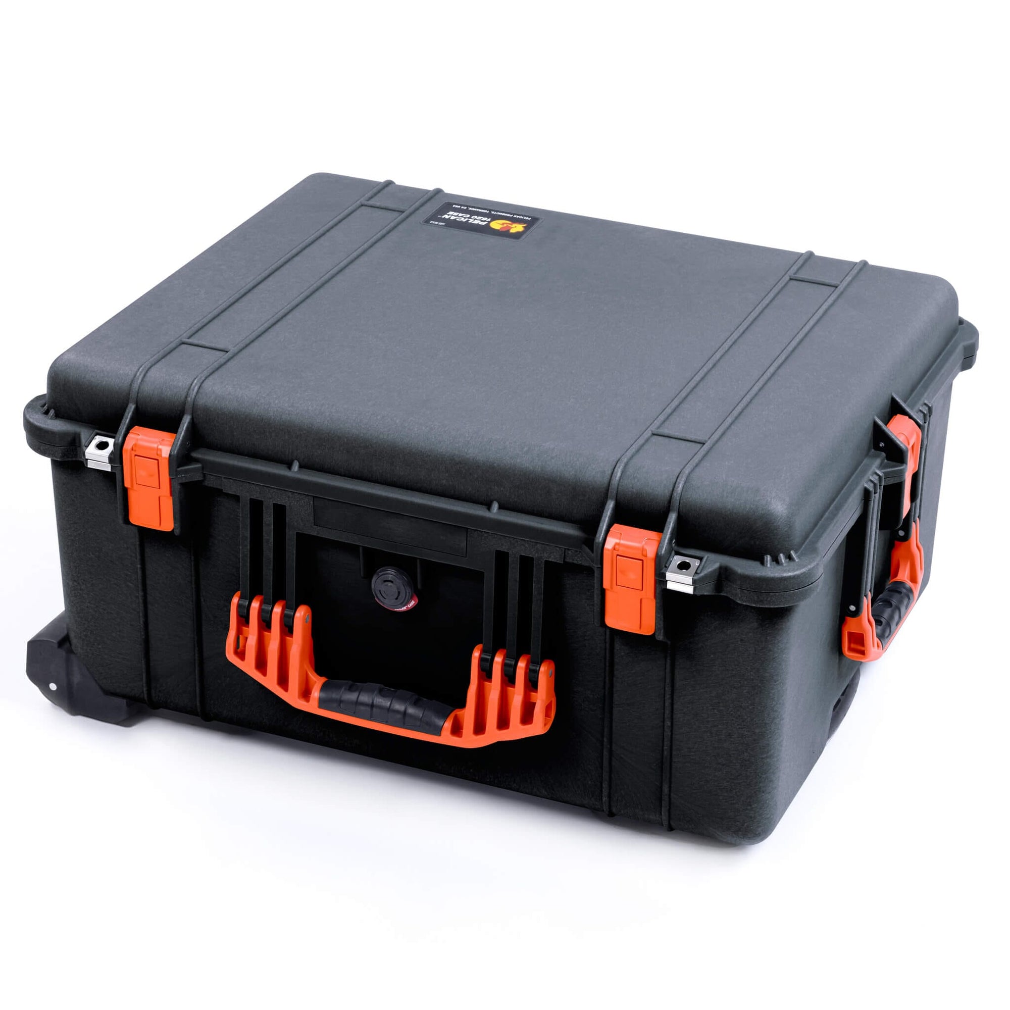 Pelican 1620 Case, Black with Orange Handles & Push-Button Latches ColorCase 