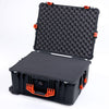 Pelican 1620 Case, Black with Orange Handles & Push-Button Latches Pick & Pluck Foam with Convoluted Lid Foam ColorCase 016200-0001-110-151