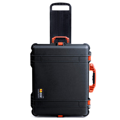 Pelican 1620 Case, Black with Orange Handles & Push-Button Latches ColorCase