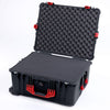 Pelican 1620 Case, Black with Red Handles & Push-Button Latches Pick & Pluck Foam with Convoluted Lid Foam ColorCase 016200-0001-110-321