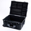 Pelican 1620 Case, Black with Silver Handles & Push-Button Latches Mesh Lid Organizer Only ColorCase 016200-0100-110-181