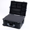 Pelican 1620 Case, Black with Silver Handles & Push-Button Latches Pick & Pluck Foam with Mesh Lid Organizer ColorCase 016200-0101-110-181