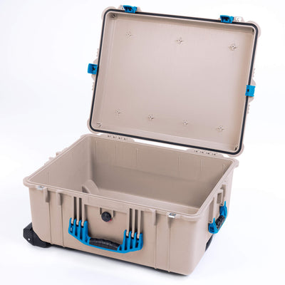 Pelican 1620 Case, Desert Tan with Blue Handles & Push-Button Latches ColorCase