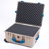 Pelican 1620 Case, Desert Tan with Blue Handles & Push-Button Latches ColorCase