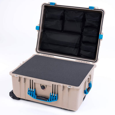 Pelican 1620 Case, Desert Tan with Blue Handles & Latches ColorCase