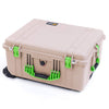 Pelican 1620 Case, Desert Tan with Lime Green Handles & Latches ColorCase