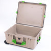 Pelican 1620 Case, Desert Tan with Lime Green Handles & Latches ColorCase