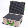 Pelican 1620 Case, Desert Tan with Lime Green Handles & Latches ColorCase