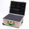 Pelican 1620 Case, Desert Tan with Lime Green Handles & Latches ColorCase