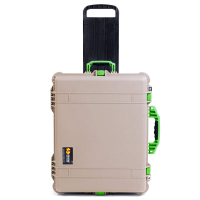 Pelican 1620 Case, Desert Tan with Lime Green Handles & Latches ColorCase