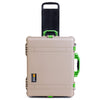 Pelican 1620 Case, Desert Tan with Lime Green Handles & Push-Button Latches ColorCase