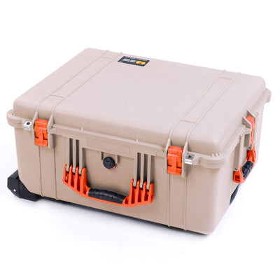 Pelican 1620 Case, Desert Tan with Orange Handles & Latches ColorCase