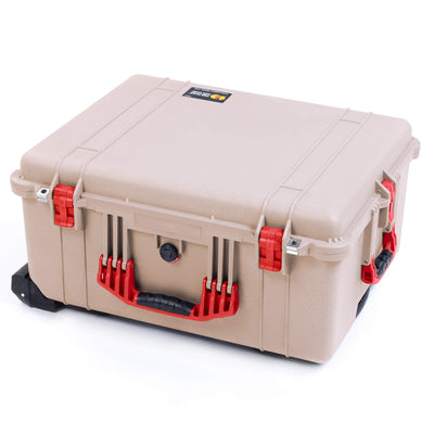 Pelican 1620 Case, Desert Tan with Red Handles & Latches ColorCase