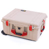 Pelican 1620 Case, Desert Tan with Red Handles & Push-Button Latches ColorCase