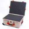 Pelican 1620 Case, Desert Tan with Red Handles & Push-Button Latches ColorCase