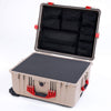 Pelican 1620 Case, Desert Tan with Red Handles & Latches ColorCase