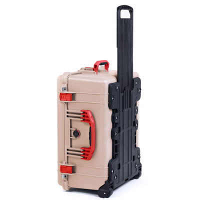 Pelican 1620 Case, Desert Tan with Red Handles & Push-Button Latches ColorCase