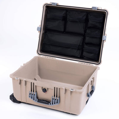 Pelican 1620 Case, Desert Tan with Silver Handles & Latches ColorCase