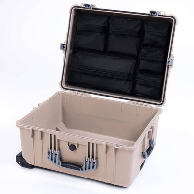 Pelican 1620 Case, Desert Tan with Silver Handles & Push-Button Latches ColorCase