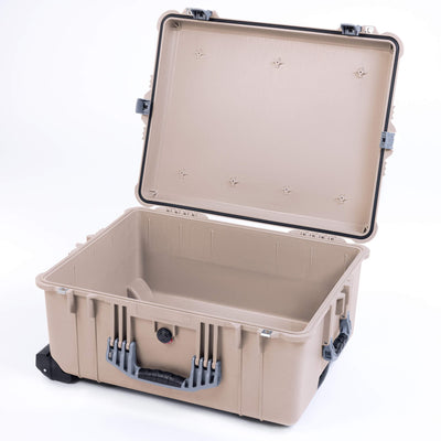 Pelican 1620 Case, Desert Tan with Silver Handles & Push-Button Latches ColorCase