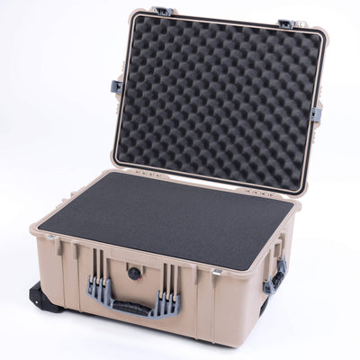 Pelican 1620 Case, Desert Tan with Silver Handles & Push-Button Latches ColorCase