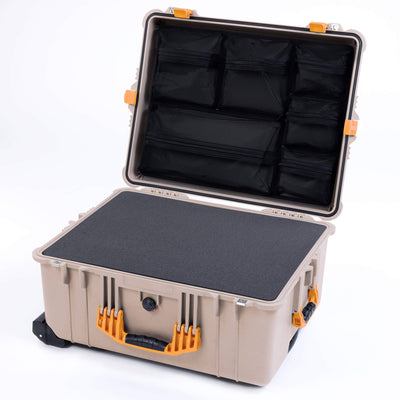 Pelican 1620 Case, Desert Tan with Yellow Handles & Latches ColorCase