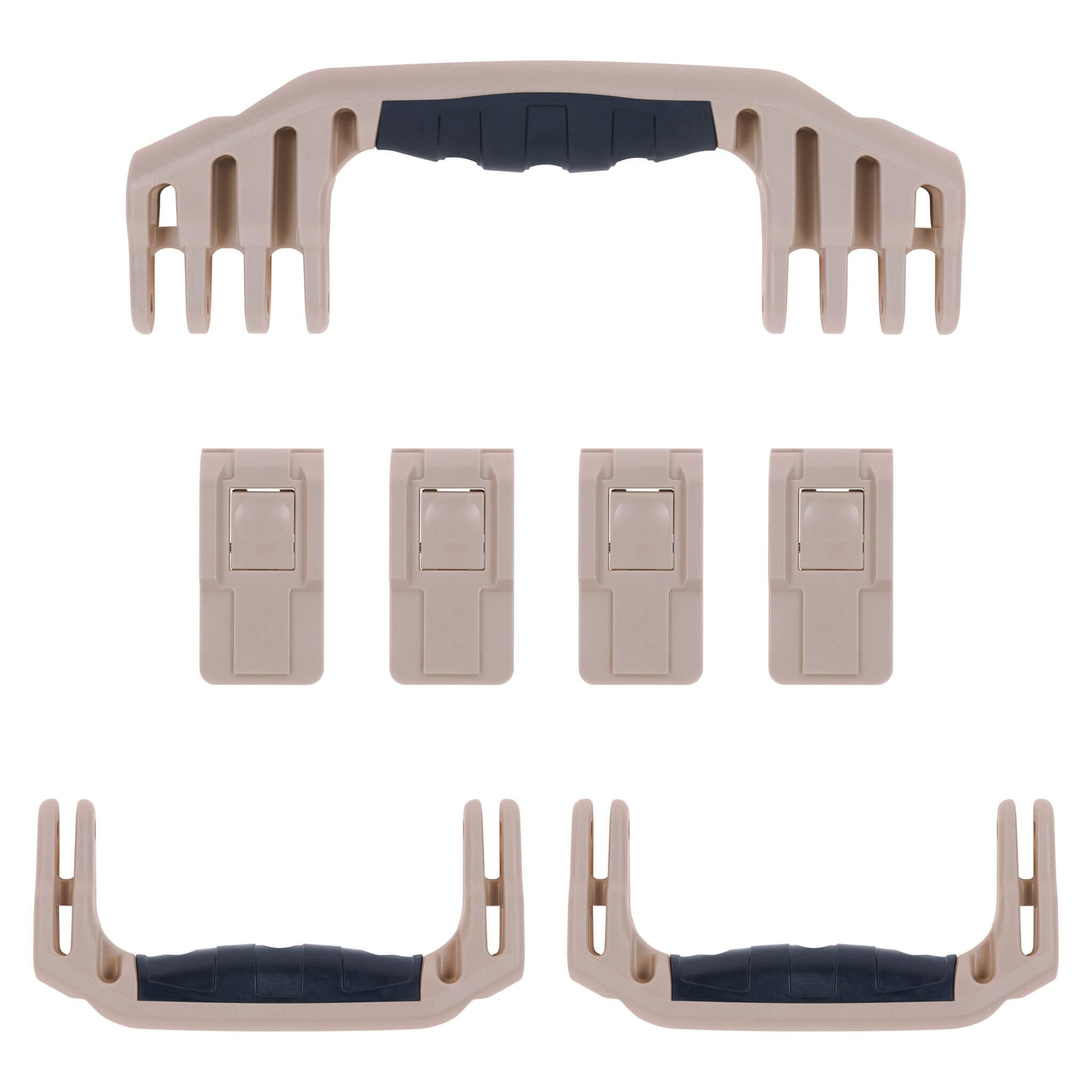 Pelican 1620 Replacement Handles & Latches, Desert Tan (Set of 3 Handles, 4 Push-Button Latches) ColorCase 