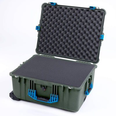 Pelican 1620 Case, OD Green with Blue Handles & Push-Button Latches ColorCase