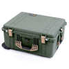 Pelican 1620 Case, OD Green with Desert Tan Handles & Push-Button Latches ColorCase