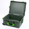 Pelican 1620 Case, OD Green with Lime Green Handles & Push-Button Latches ColorCase