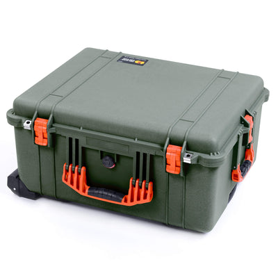 Pelican 1620 Case, OD Green with Orange Handles & Latches ColorCase