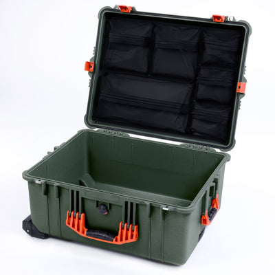 Pelican 1620 Case, OD Green with Orange Handles & Push-Button Latches ColorCase