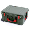 Pelican 1620 Case, OD Green with Red Handles & Latches ColorCase