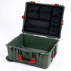 Pelican 1620 Case, OD Green with Red Handles & Push-Button Latches ColorCase