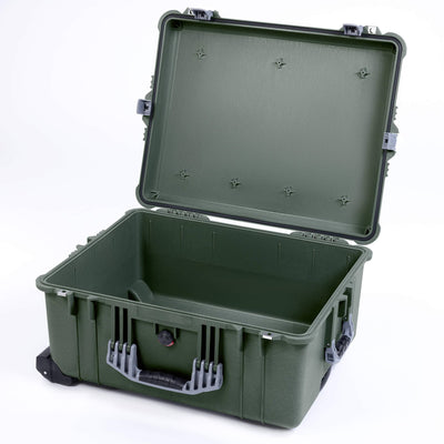 Pelican 1620 Case, OD Green with Silver Handles & Push-Button Latches ColorCase