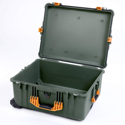 Pelican 1620 Case, OD Green with Yellow Handles & Push-Button Latches ColorCase